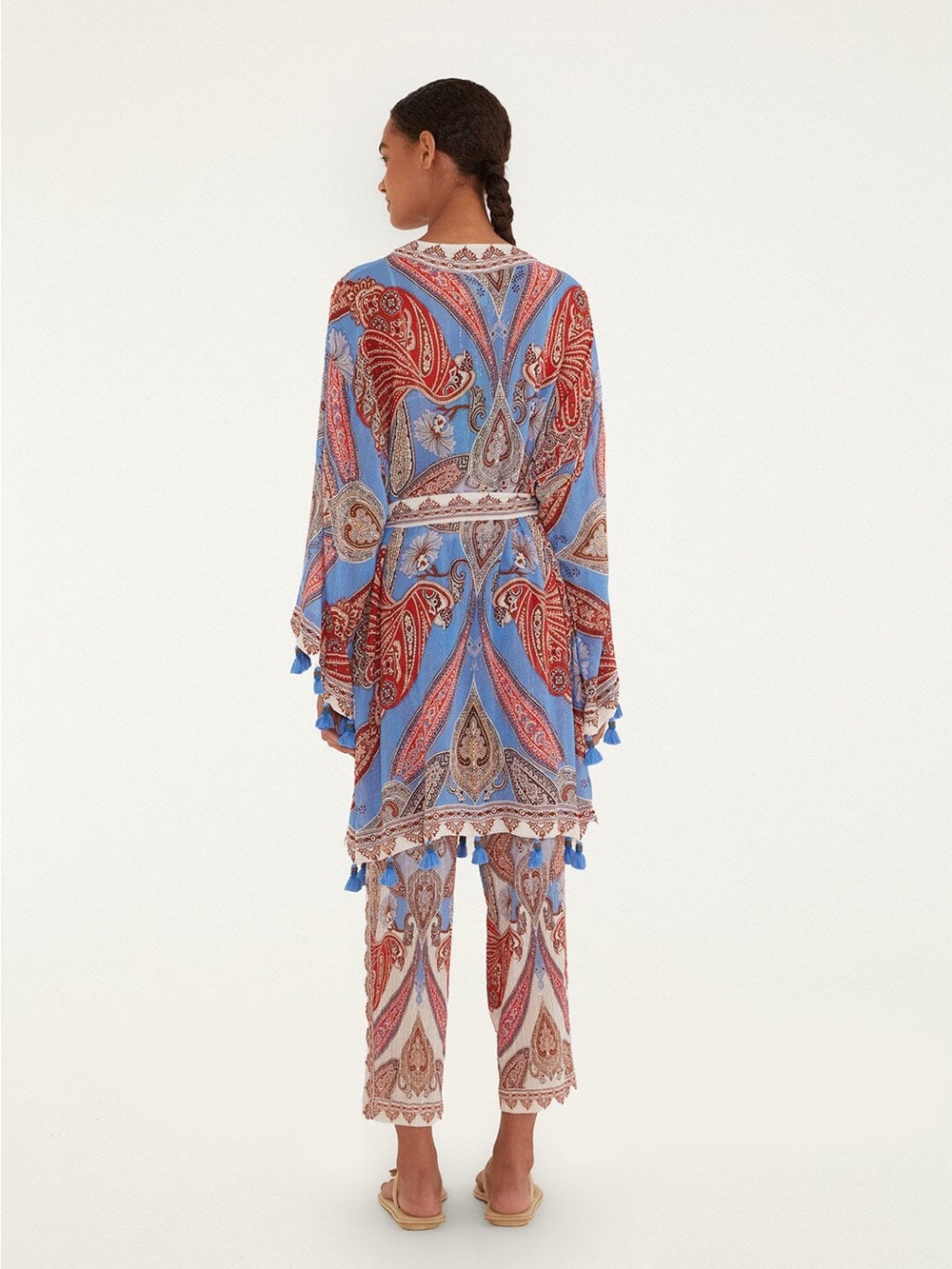 FARM Rio Blue & Red Cotton Printed Robe - Picture 3 of 9